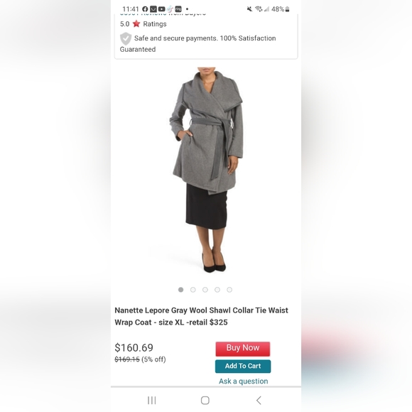 Nanette Lepore Wrap Coat !! - Picture 2 of 6